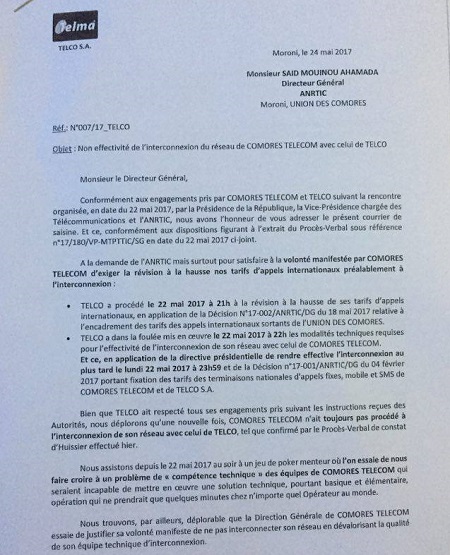 image Interconnexion nationale:  Telma accuse Comores Telecom de retarder l’interconnexion